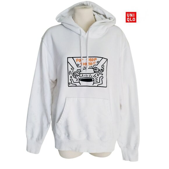 KEITH HARING x TOKYO 80s Art Pop Shop Long Sleeve Sweat Pullover Hoodie M - Picture 1 of 16